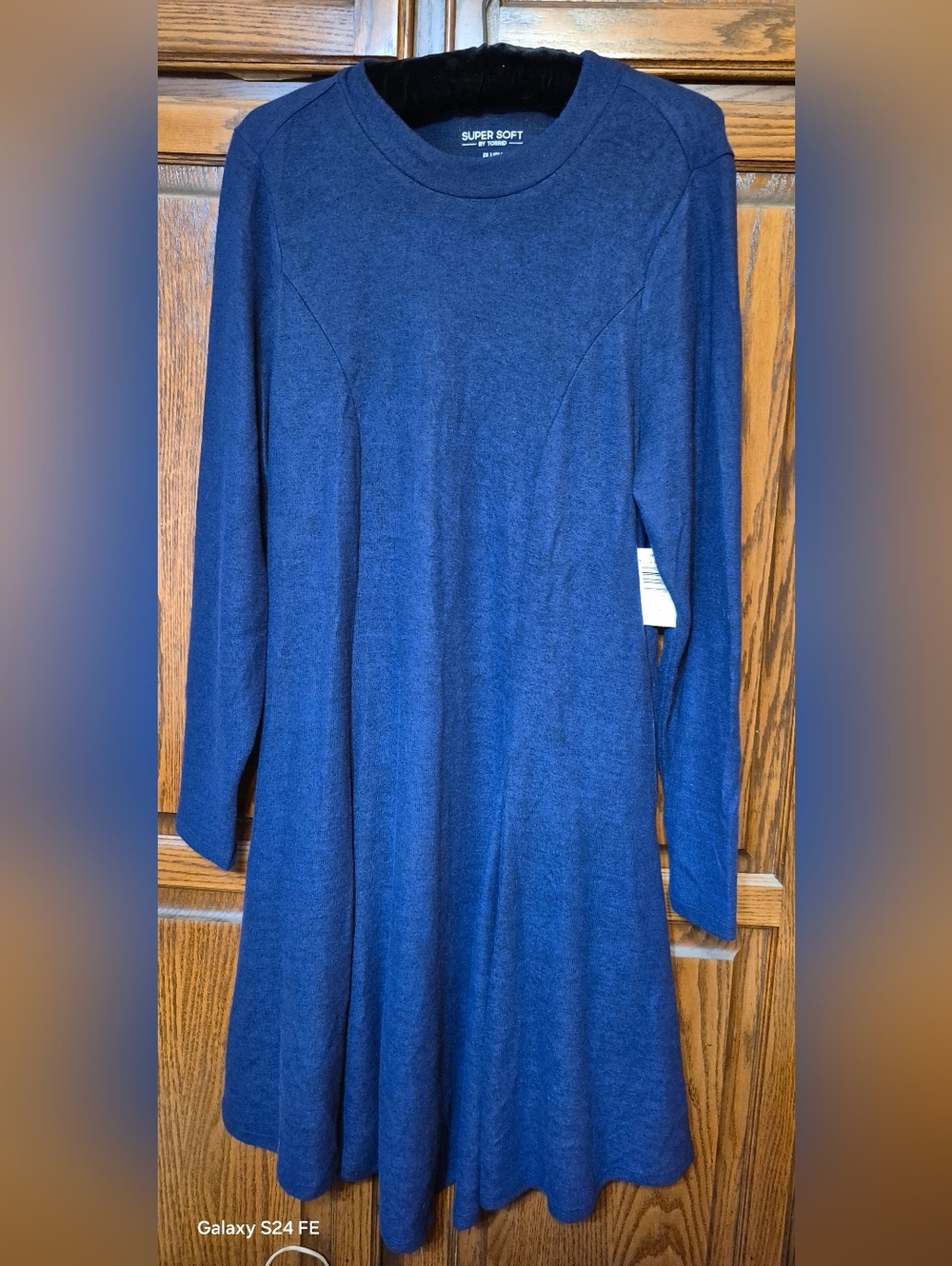 Long Sleeve Knit Dress - Deep Blue